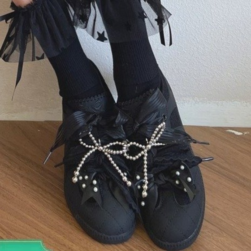 Tênis baixos estilo Lolita, co - Embroidery Garments avaliação e preço