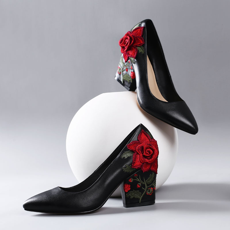 Sapatos de Festa Femininos com - Embroidery Rose avaliação e preço
