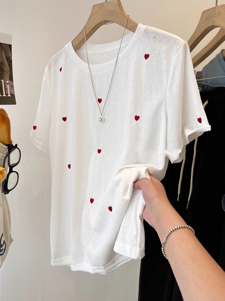 Camiseta Feminina Plus Size de - Embroidery Cotton Shirt avaliação e preço