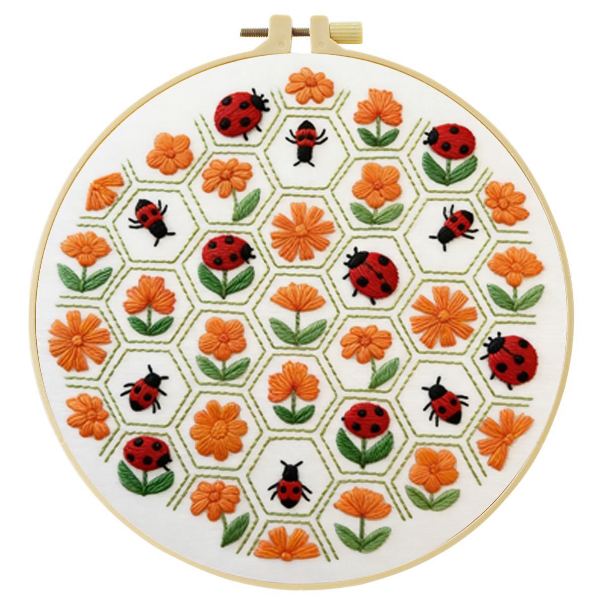 1 unidade Kit de Bordado DIY p - Embroidery Lady Bug avaliação e preço