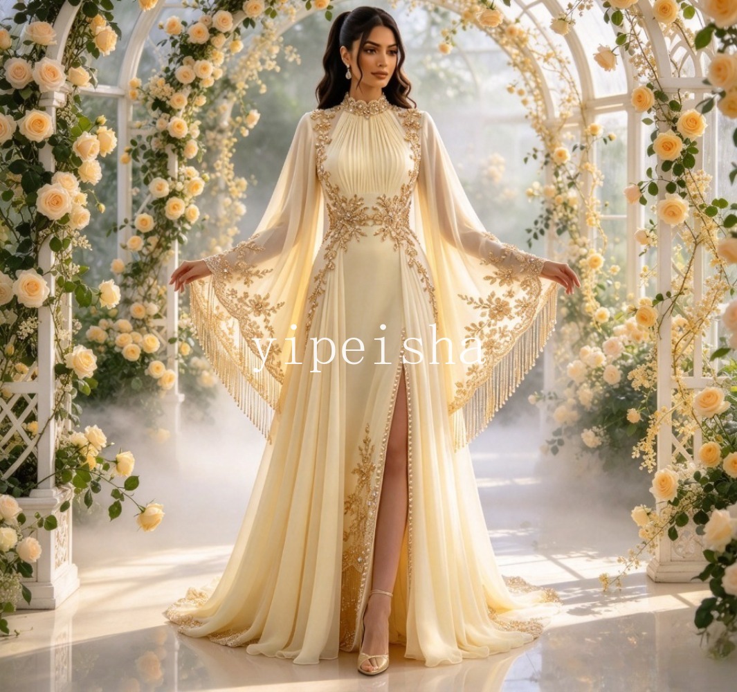 Vestido de Noite Personalizado - Embroidery Yellow Dress avaliação e preço